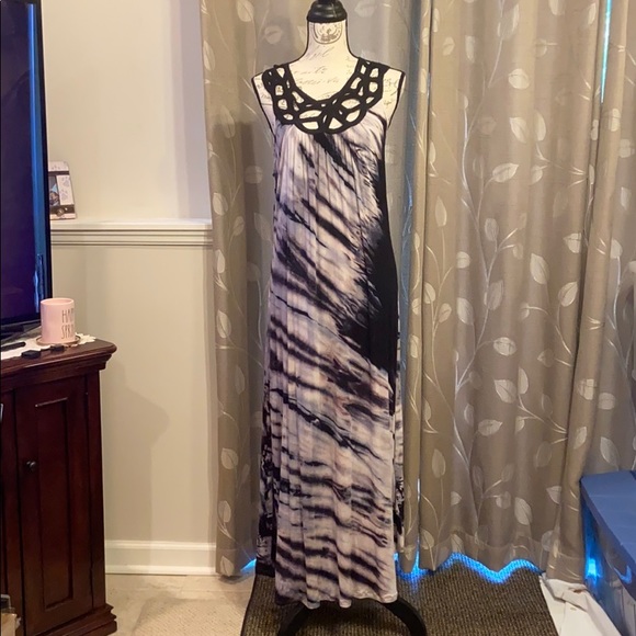 Dresses Club Z Collection Black White Tiedye Maxi Dress Poshmark